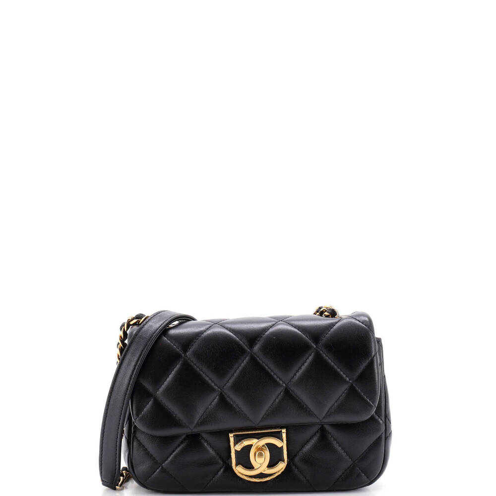 Chanel Small Quilt Metal Edge CC Flap Bag Quilted Lambskin